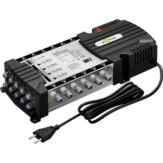 Goobay Sat-Multischalter 9 Eingänge/12 Ausgänge - Verteiler für max. 12 Teilnehmer von zwei Satelliten