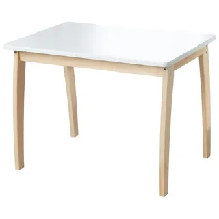 roba Kindertisch 50728WE 76 x 52 x 56 cm MDF und Massivholz lackiert weiß