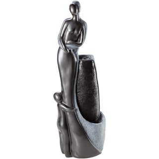 Dehner Gartenbrunnen Family mit LED Beleuchtung, ca. 120 x 42.5 x 27 cm, Polyresin, grau