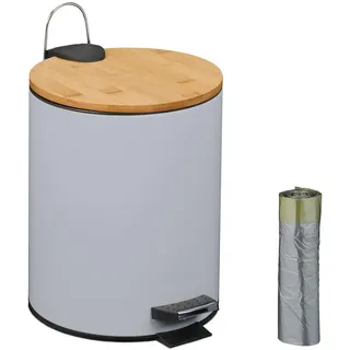 Relaxdays Kosmetikeimer 5 l Grau