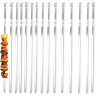 ZMC Schaschlikspieße 55cm Edelstahl – Grillspieße 1cm breit rostfrei stabil