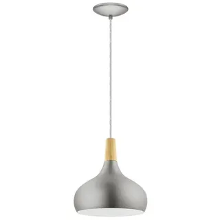 EGLO Sabinar 1-flg. 28 cm rund silber gebürstet, braun