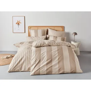 otto home Home affaire Bettwäsche »Sari« 2, tlg. in verschiedenen Qualitäten, maritime Bettwäsche, mit Streifen, beige,