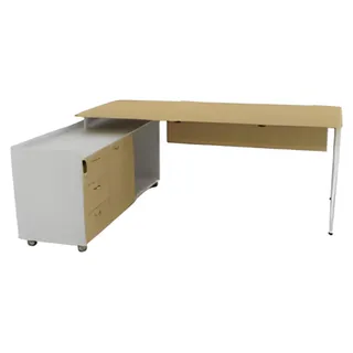 Schreibtisch Sideboard CEO Arbeitszimmer Schubladen Modern Büroeinrichtung Tisch - Braun