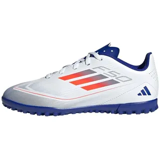 Adidas Unisex F50 Club Football Boots Turf Fußballschuhe, Cloud White/Solar Red/Lucid Blue, 35 EU