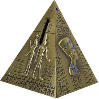 Ägyptisch Pyramiden Modell, Metallstatue Sparschwein, Vintage Ägyptische Pyramide Modell Galvanotechnik Zarte Touristen Spardose für Büro Wohnkultur Jubiläum(Bronze Medium)