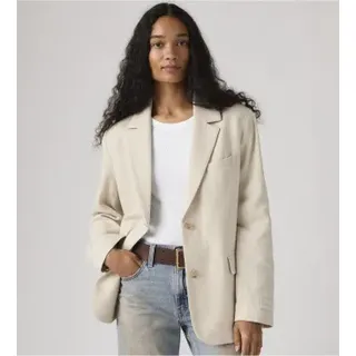 Levi's für Damen. 005AX-0002 Beigefarbener Blazer von Stella (S), Lässig, Leinen