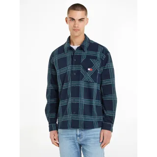 Tommy Jeans Fleecehemd »TJM CHECK POLAR FLEECE OVERSHIRT«, mit Karomuster, blau