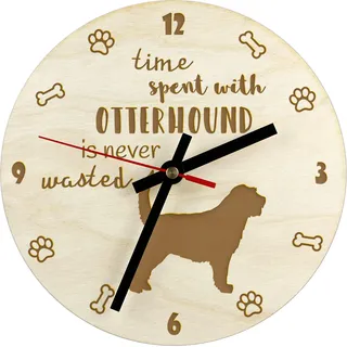 Otterhund, Otterhound - Uhr mit Hund, Holzuhr mit Gravur, personalisierte Uhr von Art-Dog