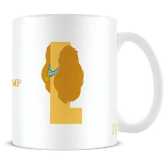 Disney Alphabet Personalisierte Tasse (L for Lady Design) 325 ml Keramik-Kaffeetasse in Präsentations-Disney-Geschenkbox – Offizielles Merchandise-Produkt