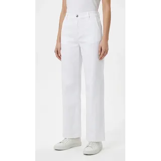Schlaghose MAC "CARI", Damen, Gr. 42, N-Gr, weiß, Web, Obermaterial: 97% Baumwolle, 3% Elasthan, lang, Hosen Schlaghose