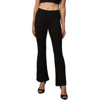 Damen Stretch Schlag Hose Slim Fit Freizeit Schlupf Stoffhose ONLFEVER Elastic Flared Long Pants 70s Retro, Farben:Schwarz, Größe:XS / 34L