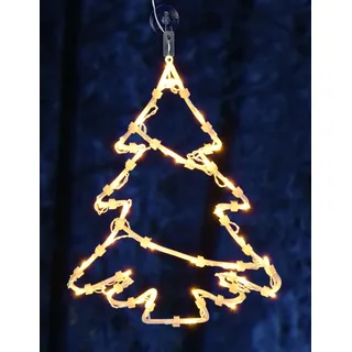 LED Weihnachts Fenster Silhouette XXL - Motiv: Weihnachtsbaum - Weiß