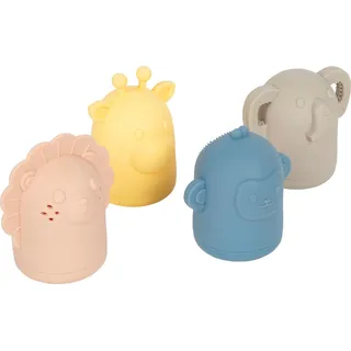 Small Foot Company small Foot Silikon Badespielzeug Set, 4 Spritztiere, BPA-frei, weiches Wasserspielzeug, spülbar & hygienisch, Babyspielzeug ab 1 Jahr, 12753