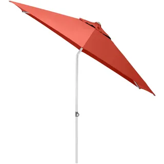 Kettler Sonnenschirm , Silberfarben, Terracotta , Textil , 360° drehbar, höhenverstellbar, lichtecht, Knickgelenk, regenabweisend, rostfrei, stabile Strebegelenke, U-Profil-Streben, UV-beständig, wetterfest, mit Belüftung, geeignet für Balkon , Sonnenschutz, Sonnenschirme