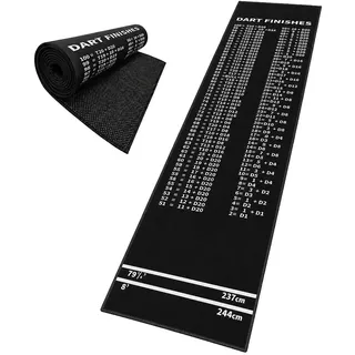 Relaxdays Dartteppich Mehrfarbig mit Abwurflinie rutschfest 60x260 cm , Schwarz, Weiß , Textil, Kunststoff , 60x260 cm , Freizeit & Co, Sport & Fitness
