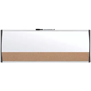Nobo Kleines Magnetisches Whiteboard mit Kork-Notiztafel, Gewölbter Rahmen, Wandmontage, Hochformat oder Querformat, Zuhause/Büro, 585 x 430 mm, 1903810