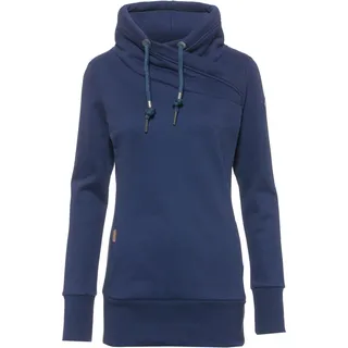 Ragwear Neska Damen Frauen Kapuzenpulli,Kapuzenpullover,Hoodie,Stehkragen,Seitentaschen,Blau,L