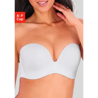 Multiway-BH LASCANA "BH ohne Träger, T-Shirt-BH, Trägerloser BH, Push-up-BH", Damen, Gr. 80, Cup B, weiß, Microtouch, Obermaterial: 68% Polyamid, 20% Polyester, 12% Elasthan, Basic, BHs Multiway-BH, mit 3 Tragevarianten, große Größen, Sommer