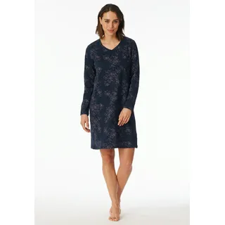 uncover by SCHIESSER Nachthemd »Uncover Nightwear« 0, Baumwolle, Single Jersey-Qulität, V-Neck, weich, atmungsaktiv, blau