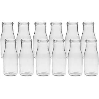Vitrea 24 Stück Runde | Typ 156 | Mini Vasen Glasfläschchen kleine | Dekoflaschen Flasche | Väschen Vase Glasflaschen Blumenvase (24 Stück)