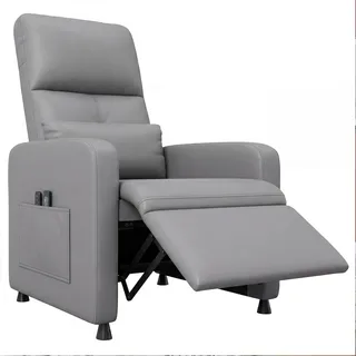IDEALHOUSE Relaxsessel Fernsehsessel Elektrisch, Massagesessel mit Wärmefunktion, PU-Leder Einzelsessel, 2 Seitentaschen & USB-Anschluss, TV Sessel für Wohnzimmer Komfort Einzelsessel