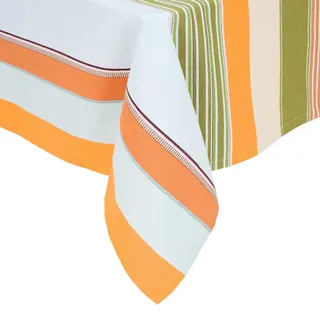 Butlers Tischdecke Supper Club 160x250 cm , Weiß, Orange , Textil , 160x250 cm , Heimtextilien, Wohntextilien, Tischwäsche, Tischdecken