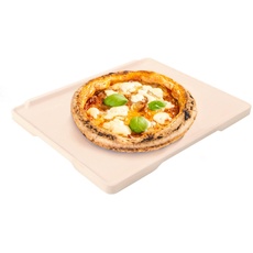 SILBERTHAL Pizzastein für Gasgrill & Backofen – Rechteckig 30×38 cm – Steinplatte aus Cordierit zum Pizza- & Brotbacken