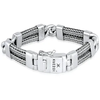 KUZZOI Armband Herren Panzer Gliederarmband Modern Silber 190