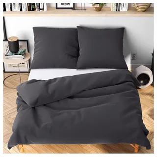 Wolkenfeld Allergiker Bettwäsche grau 135 x 200 cm + 2 x 80 x 80 cm