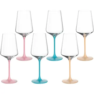 LEONARDO Weinglas »Kelchglas BRERA, 400 ml, farbig sortiert, 6er-Set«, (Set, 6 tlg.), spülmaschinengeeignet