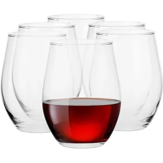 TREND FOR HOME Weingläser ohne Stiel Weinglas ohne Stiel | 580 ml | Set von 6 | Weingläser ohne Fuß Cocktailgläser Set Tumbler Glas für Rotweine und Weißweine | Spülmaschinenfest | Kollektion Sofia