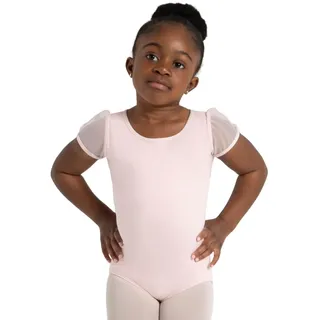 Capezio Puff Sleeve Keyhole Back Leotard - Girls, Pink, Intermediate
