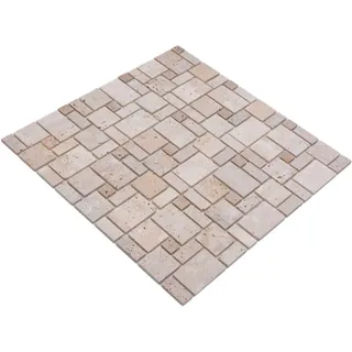 Mosaik Fliese Travertin Naturstein Kombination Wand Küche WB43-1212-15 1 Matte