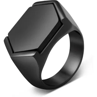Akitsune Abyssum Ring | Kompass Karte Nord Nautisch Ring Herren Edelstahl Designer Mattschwarz - Schwarz- US 11