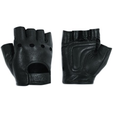 A-Pro Fingerlose Handschuhe aus weichem Leder Motorrad Rindsleder Punk Schwarz 3XL
