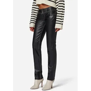 Damen Lederhose Lederjeans Ricano SKINNY – schwarz-helle-nähte / XS