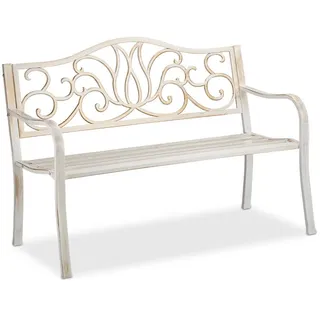 Relaxdays Gartenbank 127,5 x 90 x 63 cm Weiß
