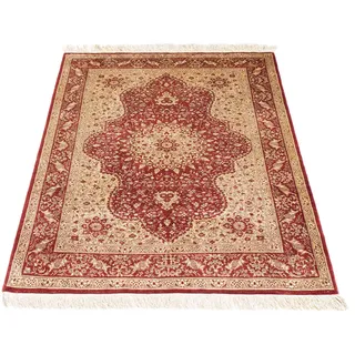 morgenland Orientteppich »Hereke - 122 x 69 cm - dunkelrot«, rechteckig, 3 mm Höhe, Wohnzimmer, Handgeknüpft, Einzelstück mit Zertifikat morgenland Dunkelrot B: 69 cm   1 St.