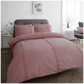 GC GAVENO CAVAILIA Dulwich Luxus-Bettwäsche-Set, unifarben, plissiert, Bettbezug, Polyester, 50% Baumwolle, Blush-Pink, King Size