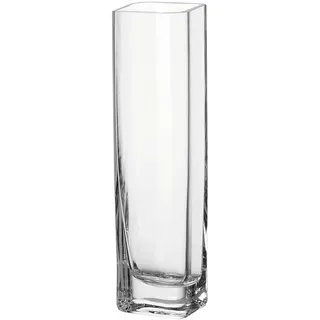 LEONARDO Tischvase »Dekovase LUCCA, aus Glas, handgefertigt« rechteckig, spülmaschinenfest, farblos