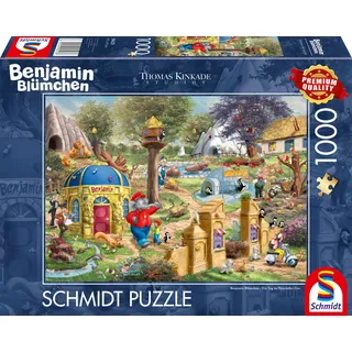 Schmidt Spiele Thomas Kinkade Benjamin Blümchen, Ein Tag im Neustädter Zoo 1000 Teile