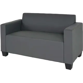 Mendler 2er Sofa Couch Lyon Loungesofa Kunstleder ~ dunkelgrau