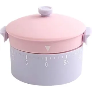 Unyqoos® Mechanischer Küchentimer – Mini Kochuhr (rosa), 55 Minuten Countdown mit Alarm, Eieruhr für Backen, Kochen, Lernen & unterwegs - Rosa