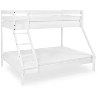 Betten-ABC Etagenbett Bubema Maxi 140 x 200 cm Buche massiv lackiert weiß