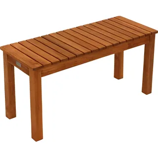 DEGAMO Gartenbank Hockerbank Sitzbank MERIDA aus Holz, 78cm Breite, Eukalyptusholz geölt - Braun