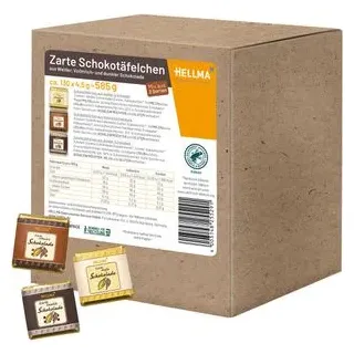 Hellma Zartbitterschokolade, Milchschokolade, weiße Schokolade Schokotäfelchen 130 Stück 585 g