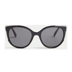 Womens M&S Collection Runde Sonnenbrille im Katzenaugendesign - Black, Black, Einheitsgröße