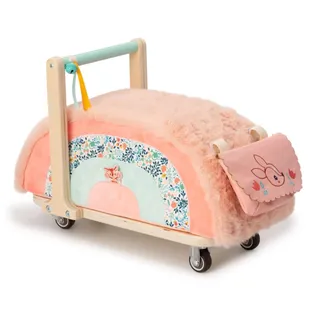 Lilliputiens - Lauflernwagen aus Holz und Stoff Stella das REH - Fördert Fantasie und Gleichgewicht der Kleinkinder - Mit multidirektionalen Rädern und Abnehmbarer Tasche - Ab 12 Monaten - 83466