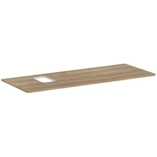 Hansgrohe Xelu Q Konsole mit Ausschnitt links, 1360x550, für Aufsatzwaschtisch, mit Hahnloch, Eiche Natur